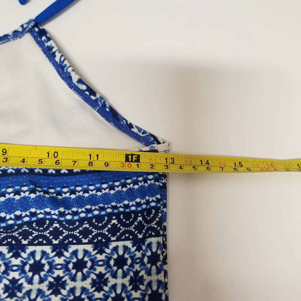 Tommy Bahama Big Girl's Tassel Trim Tankini Top Blue Stripe Sz 14